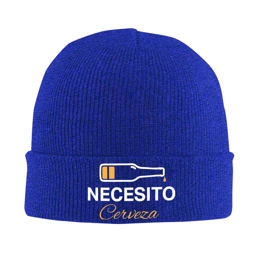 Necesito Cerveza  Knit Cuff Beanie Skull Hats For Women Men Funny Winter Warm Bonnet Hats
