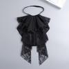 Unisex Retro Lace Ruff Collar Scarf with Artistic Bow Tie Accessory