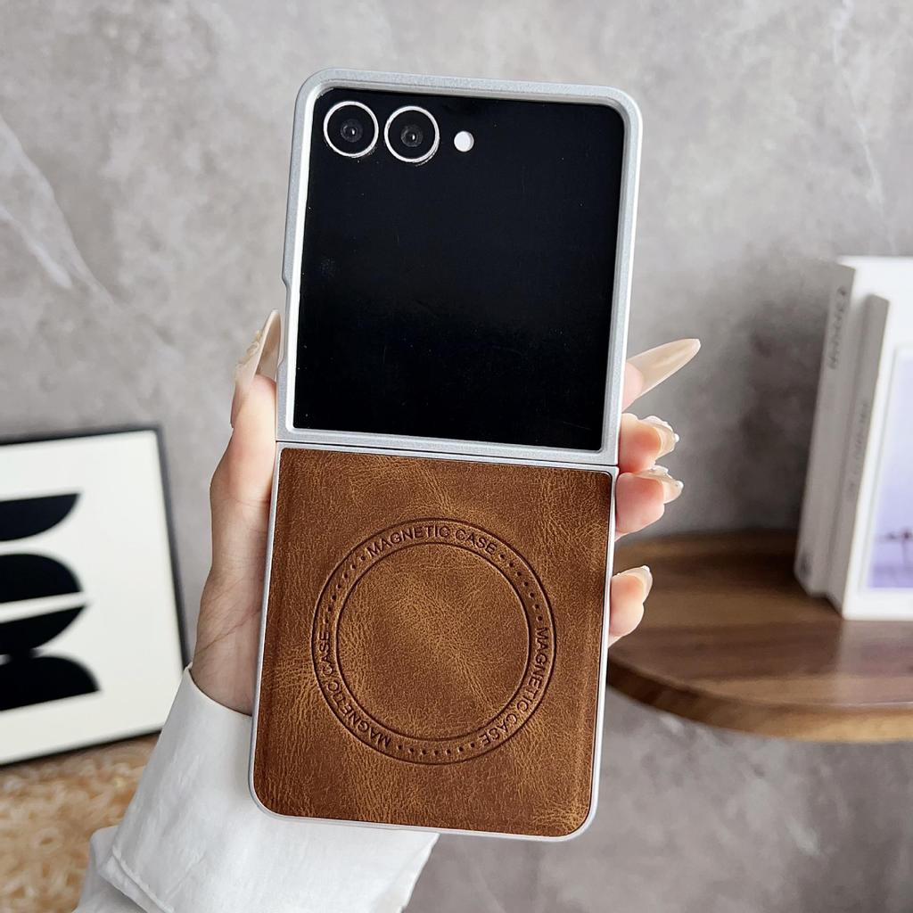 Pearlescent Skin-Feel Magnetic Case for Samsung Z Flip7/5/6 - Anti-Fall Protection