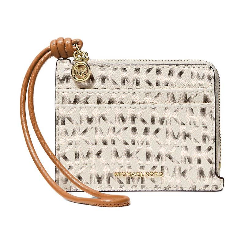 MICHAEL KORS wallet Jet Set gold hardware accessories with old flower print all over, artificial leather wallet, small size, same style for men золотой