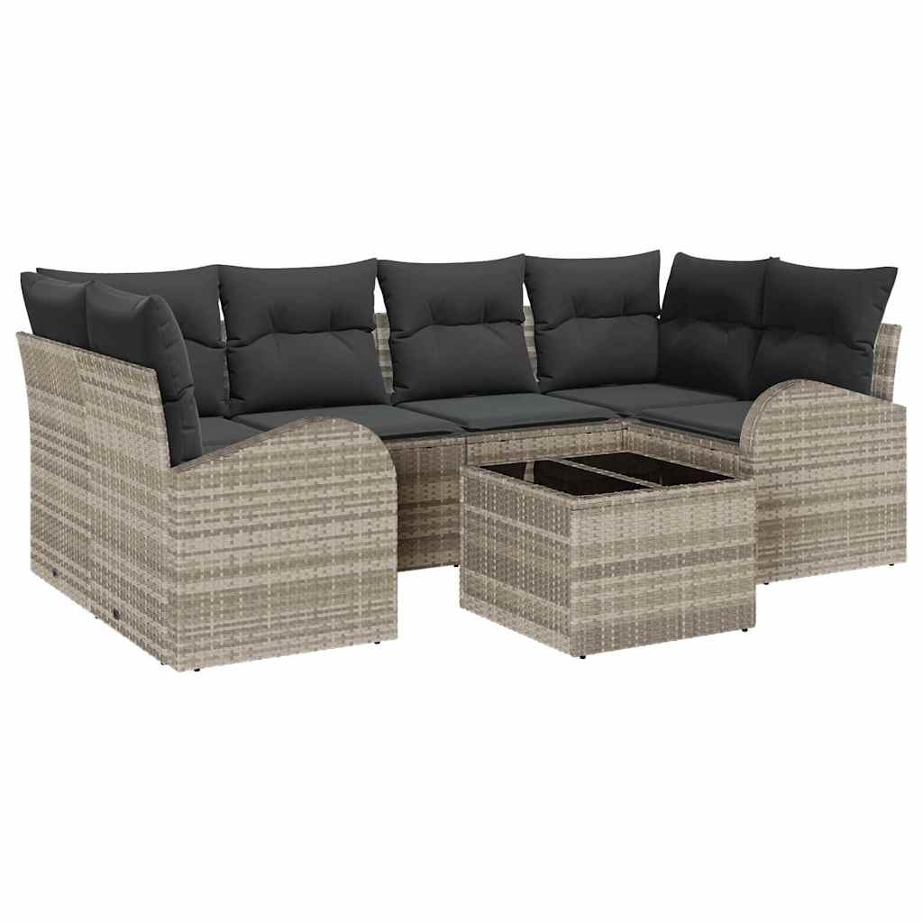 Garden Sofa Set Light Grey 55 X 55 X 37 Cm Poly Rattan