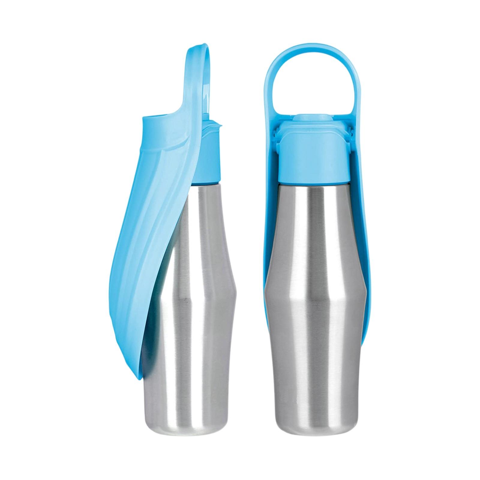 

Дорожная миска для питомцев из нержавеющей стали для кошек и собак One Size светло-синий