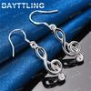 Luxurious 925 Sterling Silver Fine Note Earrings for Women Fashion Wedding Gift Accessories Jewelry