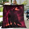 3D Wolf Spirit Fenrir Moon Dream Animal Blanket,Flannel Blanket Throw Blanket,Warm Blanket for Living Room Bedroom Beds Sofa