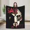 Saw Jigsaw Horrorfilm Mode Decke Fleece Herbst Winter Halloween Gothic Atmungsaktive Dünne Überwurf Mode Decke für Schlafzimmer