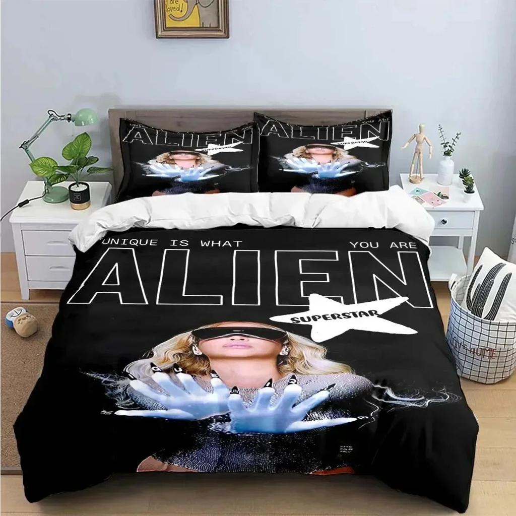 Luxury New 3D Print Pop Female Singer B-Beyonce Bedding Set Boys Girls Duvet Cover Pillowcase Boys Adult Home Textileextile