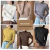 Women's Minimalist Light Luxury Long-Sleeve Knit Top - Half-High Neck