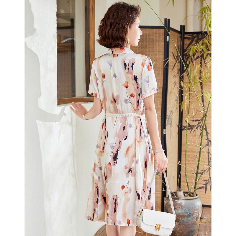 Pasite Women's Summer Chiffon Floral Print Midi Dress