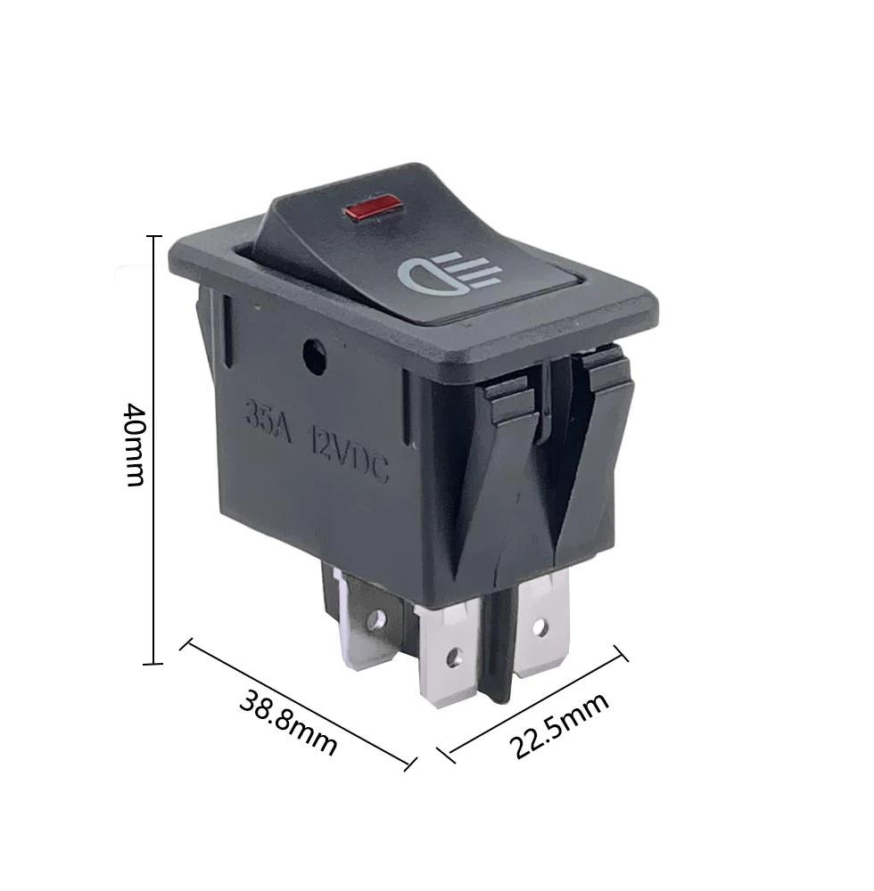 LED Car Fog Light Switch Modified Switch Rocker Boat Headlight Switch 2pcs ASW-17D 12V 35A