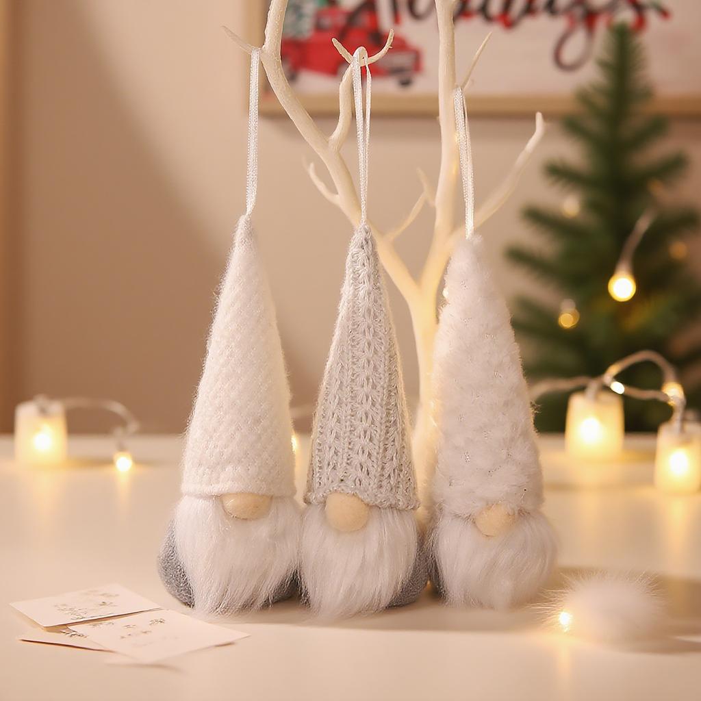 Christmas Decorations Creative Colorful Knitted Santa Faceless Old Man Pendant Goblin Pendant Dwarf Pendant