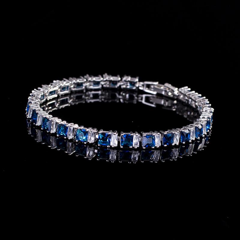 WWJ Elegantă Culoarea Argintie Albastru Deschis Zirconiu Brățări Tenis Brățări