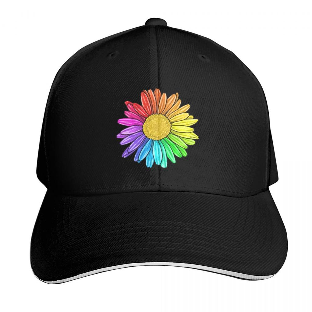 Rainbow Daisy Baseball Cap Sun Hat For Children Hard Hat Funny Hats Luxury Brand FeUnisex Unisexs