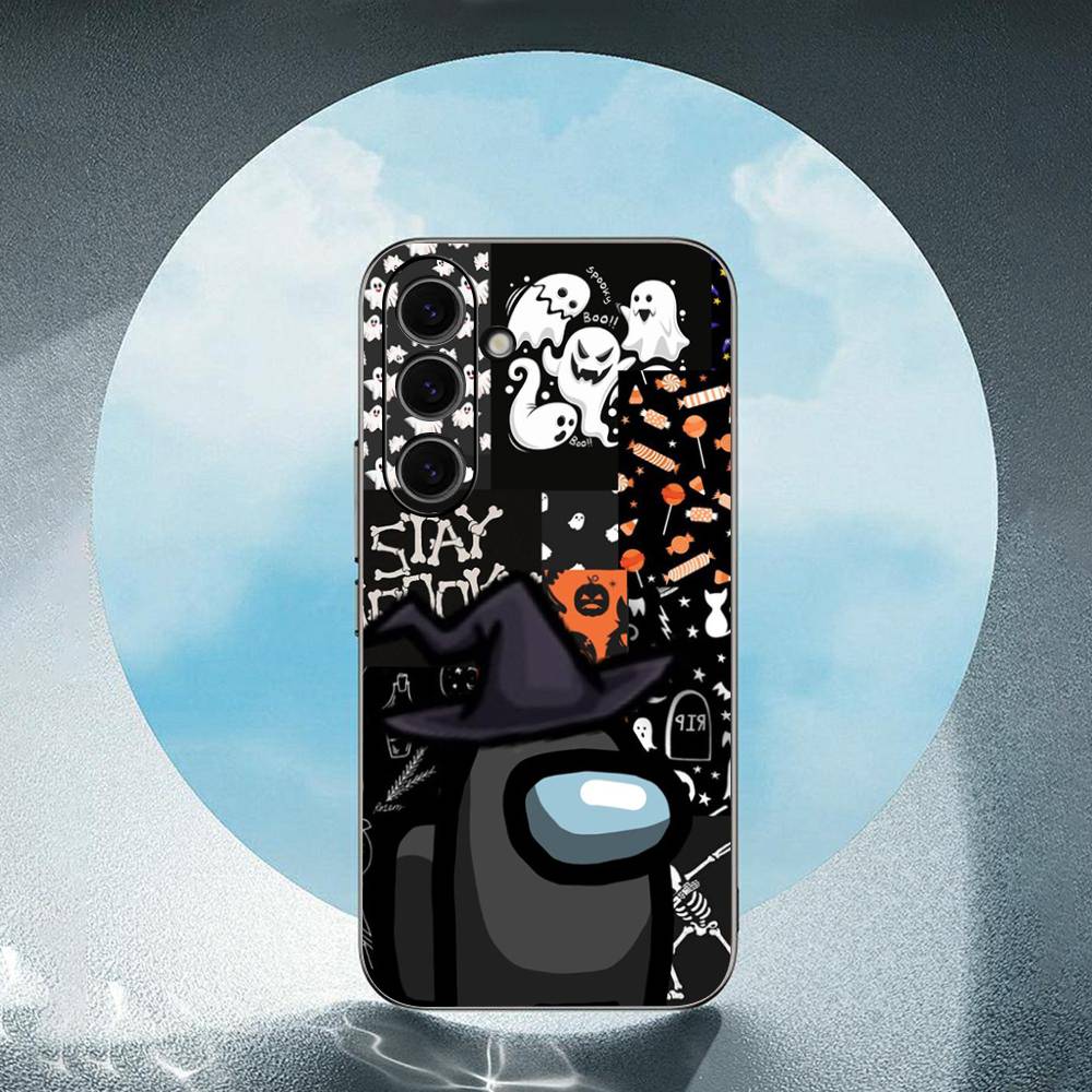 

A-among-G us For Samsung Galaxy S25 S24 S23 Ultra S22 S21 Plus S20 Black Soft Silicone Protective Case SamsungS22 ULTRA 5G