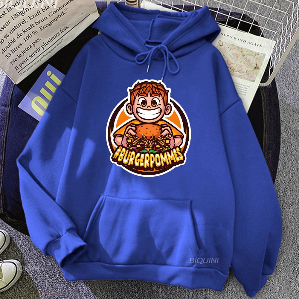 Printing Clothes Burgerpommes Icrimax Hoodies Moletom Masculino Winter Long Sleeve Men/Women Sweatshirts Cartoon Graphic Hoodie