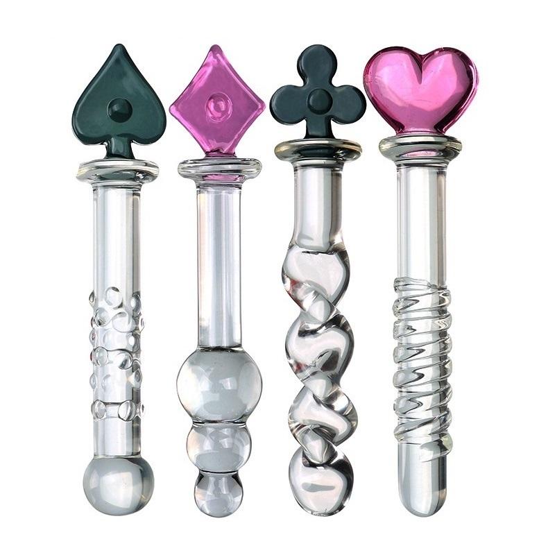 Glass Crystal Dildo Anal Plug Lesbian Sex Toy Vaginal Clitoral Stimulation Stick Smooth Sex Product For Female Masturbation
