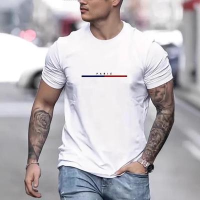 Europäisches und Amerikanisches Herren T-Shirt mit lockerem Schnitt und Aufdruck - Neues Sommer Kurzarm