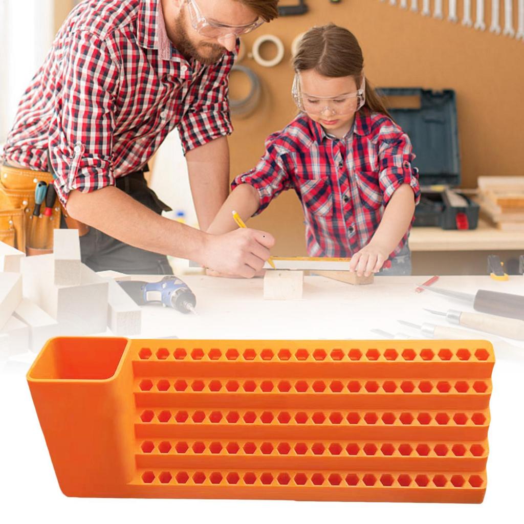 Layered Wall Mounted Screwdriver Bit Organizer Storage Box For 1/4" 6.35mm Torx Hexagonal Star Spanner Electric Holder Bits