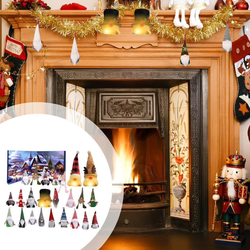 Odpočítávací kalendář Svítící 24 dní Odpočítávací sada skřítků Slavnostní ozdoba Dekorace pro setkání Aktivity Dům Zeď Párty Domov