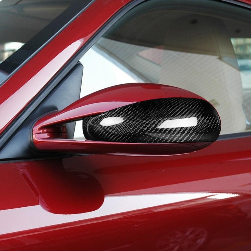 2Pcs Rearview Mirror Cover Add-On Carbon Fiber Cap Fit For Porsche 911 (997.1) 2005-2008