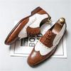 New Designer Men's Pointed Black With White Mixed Patchwork Dress Oxford Shoes Moccasins Wedding Prom Sapato Social Masculino