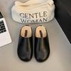 Korean version thick soled and plush warm half drag women's shoes 2026 autumn and winter new item Baotou casual plush Boken shoe