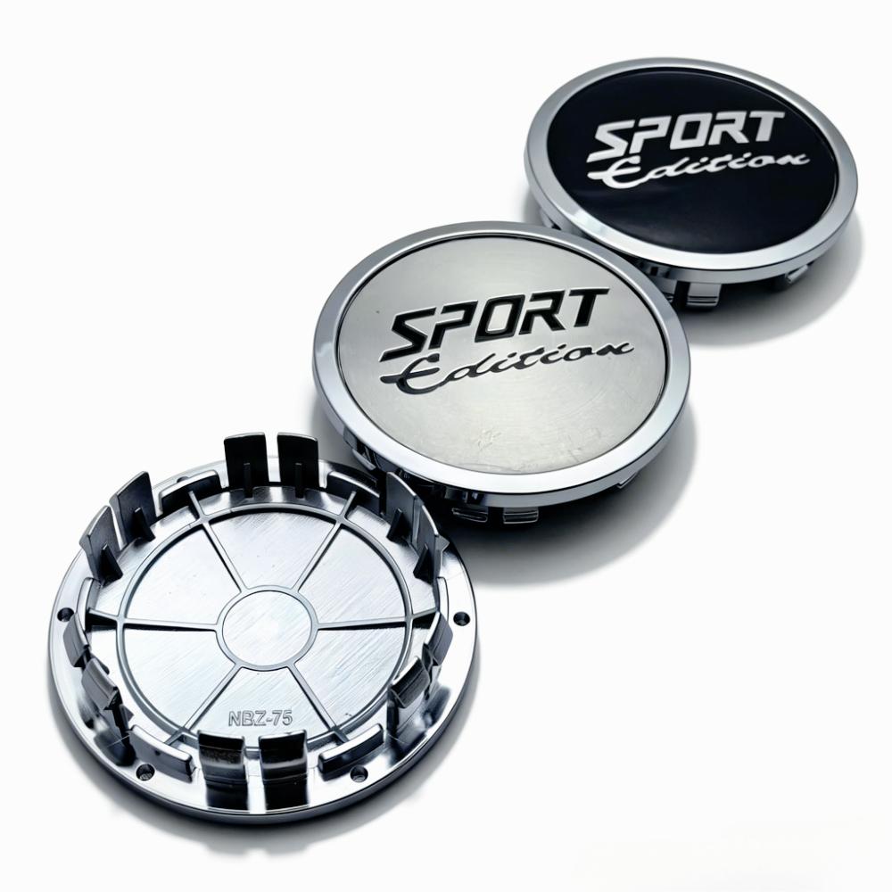 4pcs Sport Edition Logo Emblem Badge Car Wheel Center Caps 75MM Clips 65MM Wheels Hub Cap Rim Hubcaps Dust Cover Car Accessories
