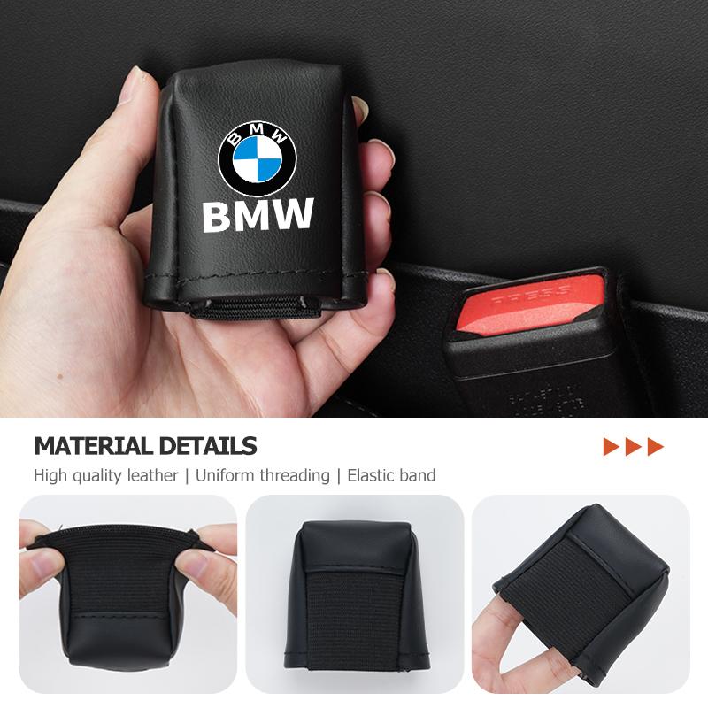 Leather Car Seat Belt Socket Cover Anti-collision Protection Cover Interior Accessories For BMW E46 E90 E60 F10 E39 F30 E36 E87 DA9