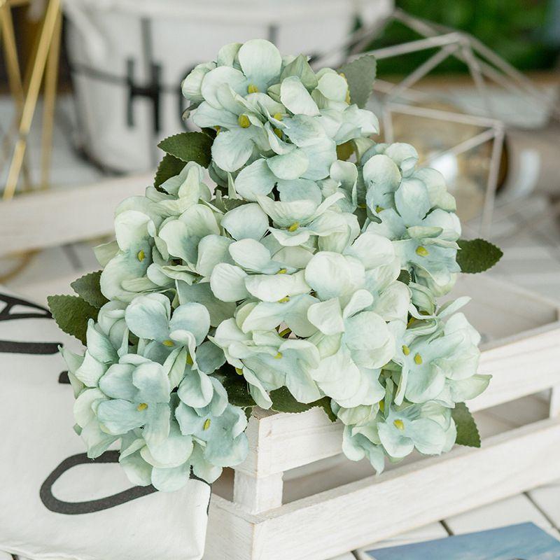 Stunning 6 Heads Artificial Silk Hydrangea Fake Flower Bridal Bouque For Elegant Home Decor