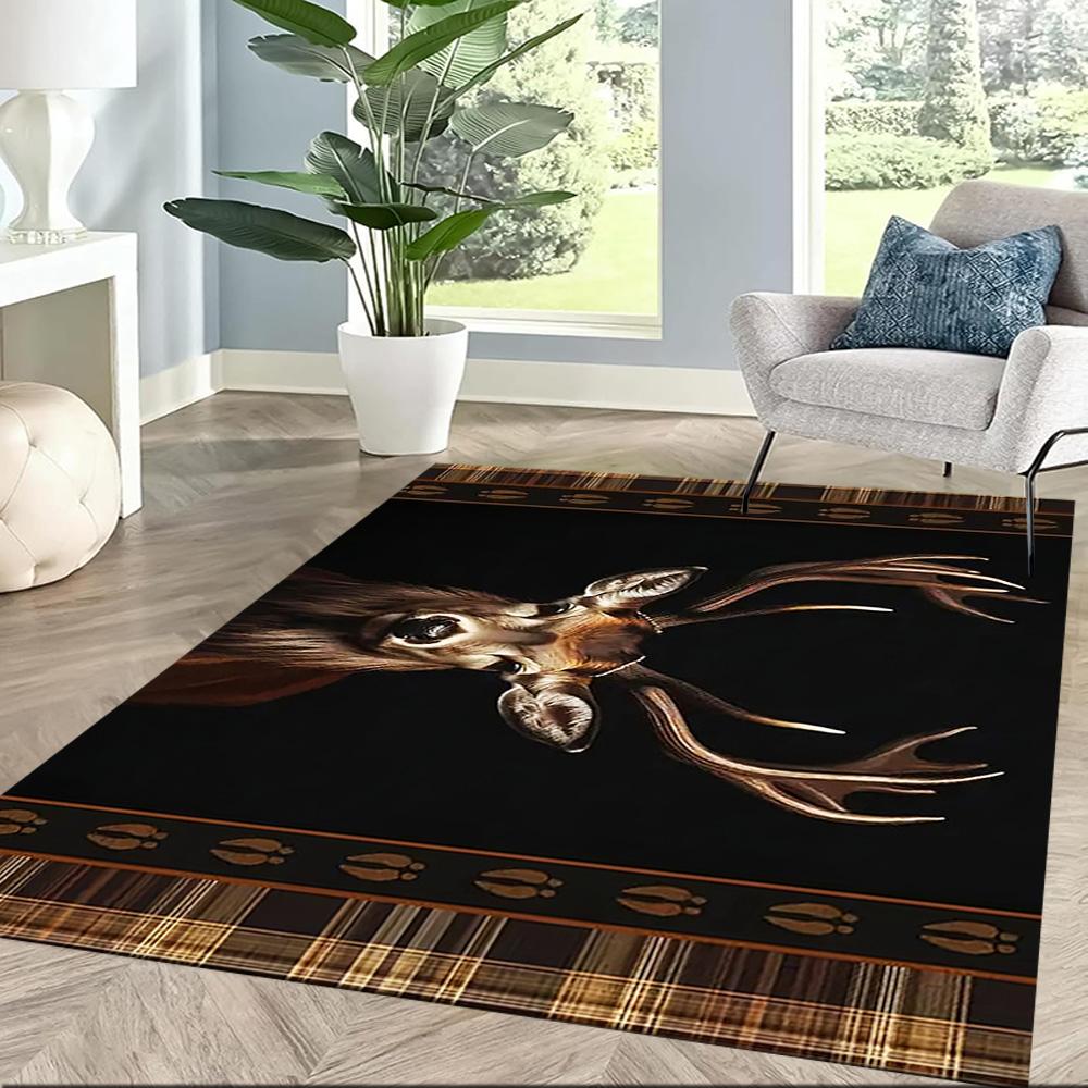 Deer Floor Rug Office Rug Design for Foyer Decorate Room Living Rooms Entryway Anti-slip Rug Office Home Decor Birthday/Christmas Gift