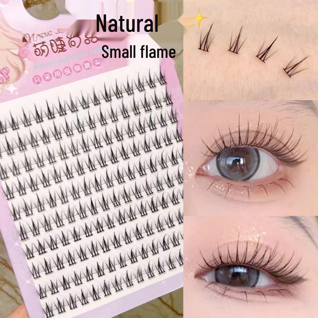 

Mengjie Shangpin Little Spark Natural Curled False Eyelashes - Black Stem, 10 Rows