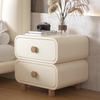 Cream Style Nightstand Leather No Assembly Modern Minimalist Bedroom Bedside Table Small Storage Cabinet New 2025