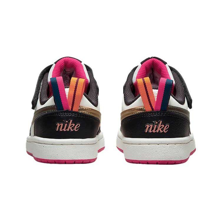 Nike Court Borough 2 Low 2 SE Leather Casual Low top Skateboard Shoes White Black Pink Children Aged 3 7 Years Old DJ0041-100