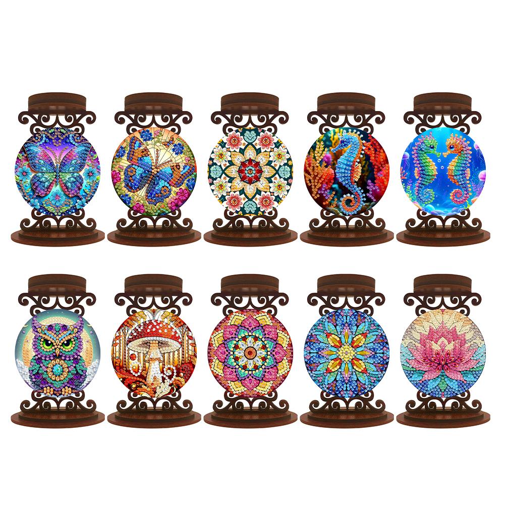 Animals Tabletop Candlestick Holder Ornaments Aromatherapy Candle Holder 5D DIY Diamond Art Mini Candle Holder for Art Crafts