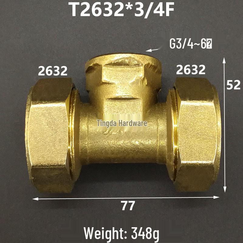 Aluminium-Kunststoffrohr Kupfer T-Stück Fitting: Reduziergewindegrößen 1216, 1418, 1620, 2025, 2632, 4, 6 Punkte.