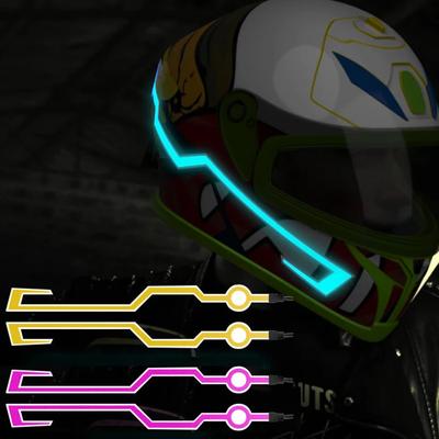 Motorcycle Helmet New Night RidingLED Warning Lights Helmet Motor Cold Light Strip EL Waterproof Sticker 4 Flashing Accessories