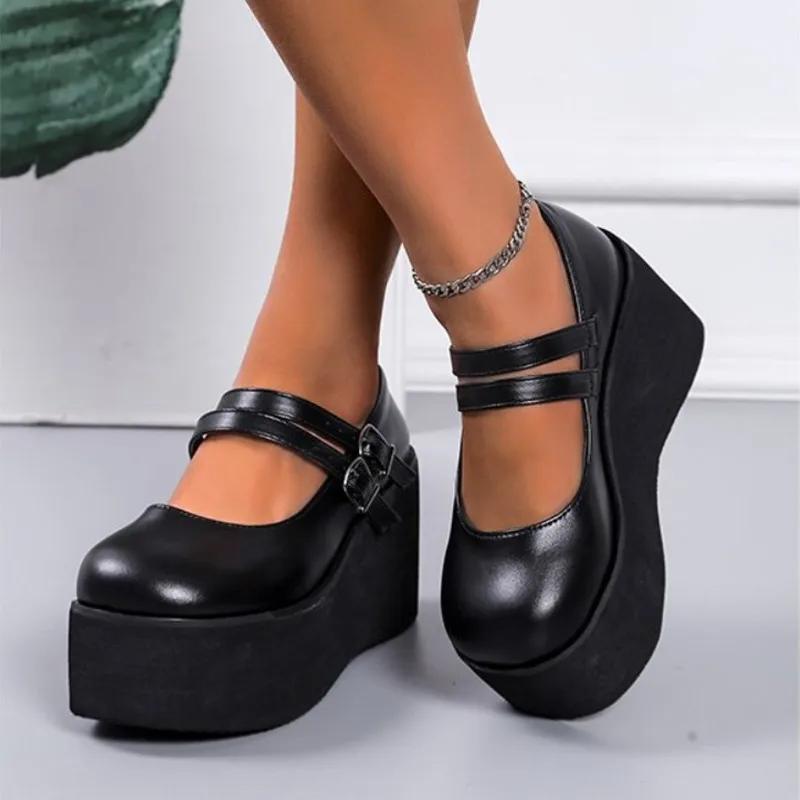 2025New Female Lolita Cute  Janes Pumps Platform Wedges High Heels women's Pumps Sweet Gothic Punk