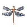 Broche libellula con pietra incastonata in zircone blu di lusso di nicchia, spilla da cappotto da insetto di lusso atmosferica, anti-luce femminile