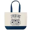 Shopping Bag - PLANETEE - Large Shopping Tote Bag - Blue Bottom - Cotton 40x45 Cm - No Closure