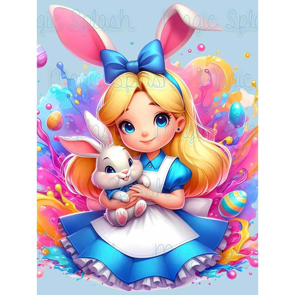 Rabbit Ear Eevee Frozen Anna Elsa Diamond Painting New Full Diamond Cute Girly Style Handmade DIY Diamond Embroidery Material Pack