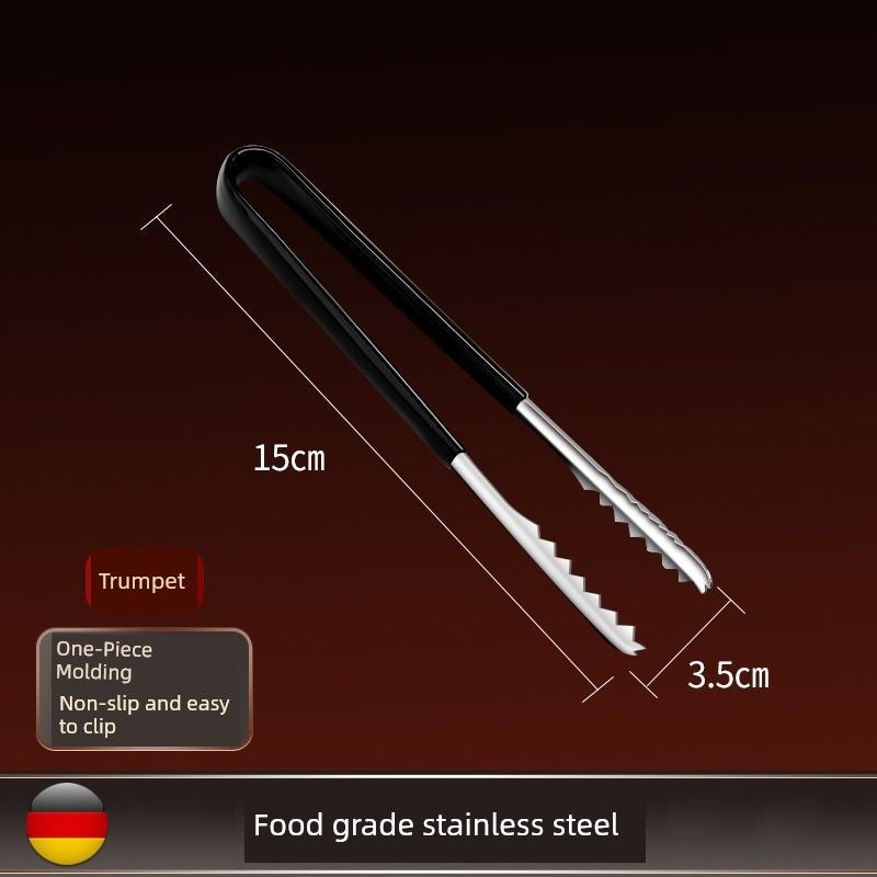 Stainless Steel Ice Tongs, Thickened Non-Slip Multi-Purpose Household Lemon Tongs, Sugar Cube Tongs, Food Tongs, Fruit Tongs, Milk Tea Shop Tongs Small Ice Clip