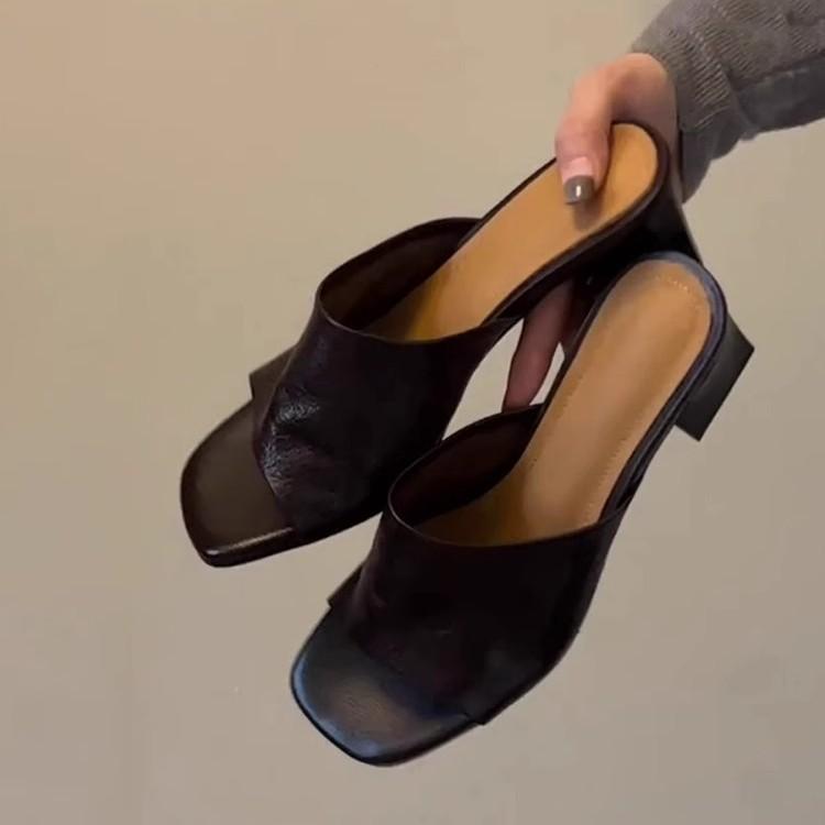 Summer soft white sandals thick high heels with holiday style outside wear new drag women's shoes