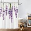 White Gardenia Watercolor Floral Waterproof Shower Curtain for Bathroom Decor