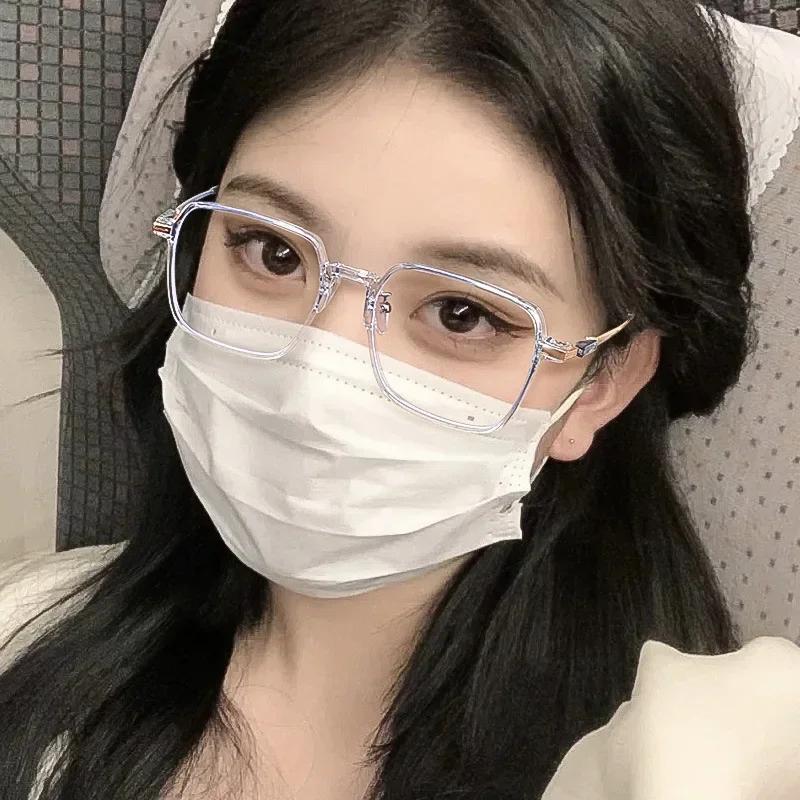 Square Blue Light Blocking Glasses Man And Women Black Oversized Optical Eyeglasses Vision Spectacles Big Frame Computer Eyewear