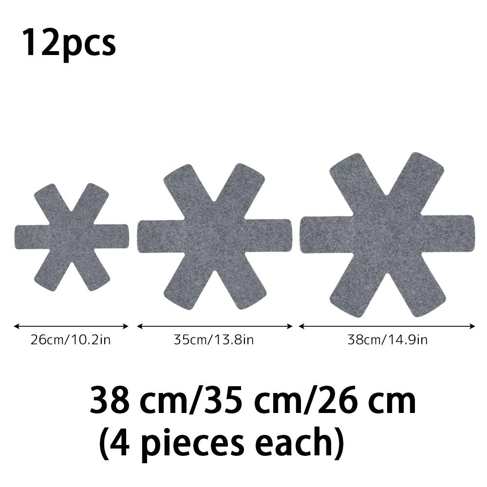12Pcs Pot Pan Protectors Non-stick Divider Pads Prevent Scratching Separate Protect Surfaces for Cookware Kitchen Accessories