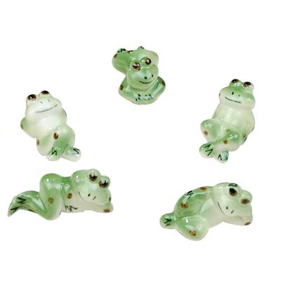 Set Of 5 Cartoon Tableware Rest Cute Animal Ceramic Chopsticks Holder Frog Table Ornament For Spoon Fork Brush