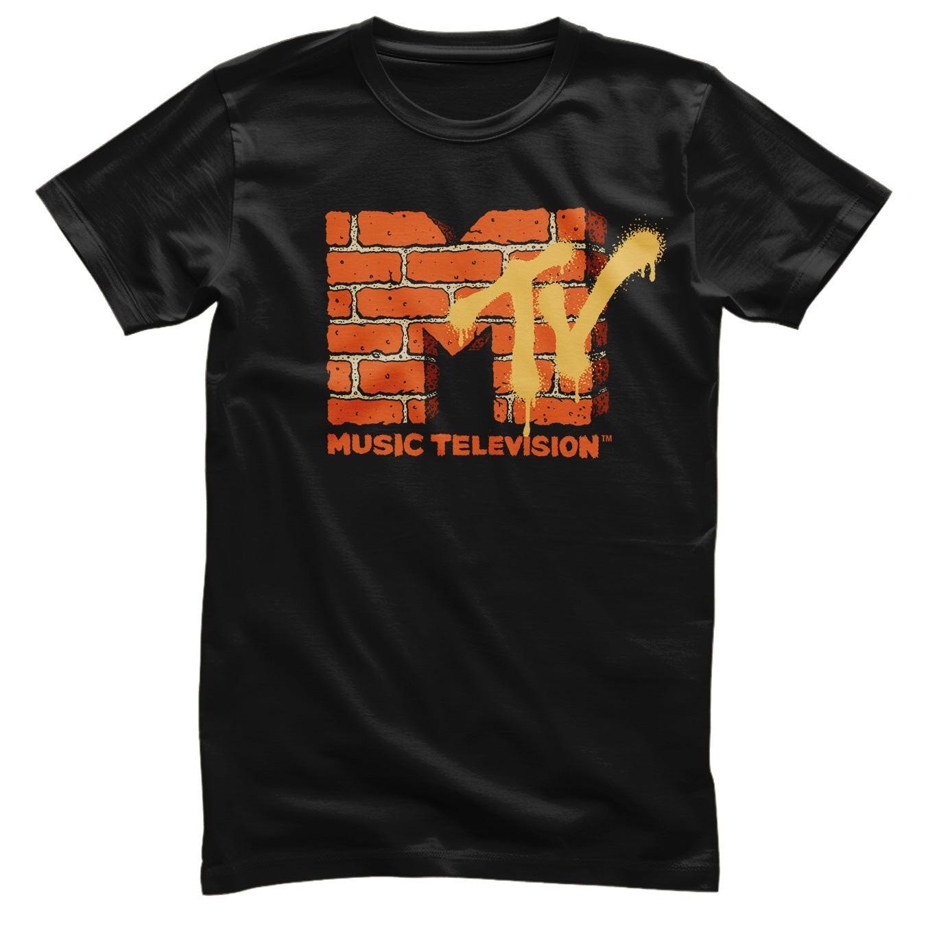 Officially Licensed MTV Bricks Logo Mens T-Shirt XXL