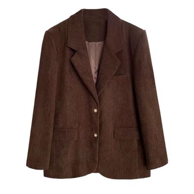 Κορδονέ Σακάκι Κοστουμιού για Γυναικείο Σχεδιαστικό Νις Χειμερινό Άνετο Ρετρό Καθημερινό Κοστούμι