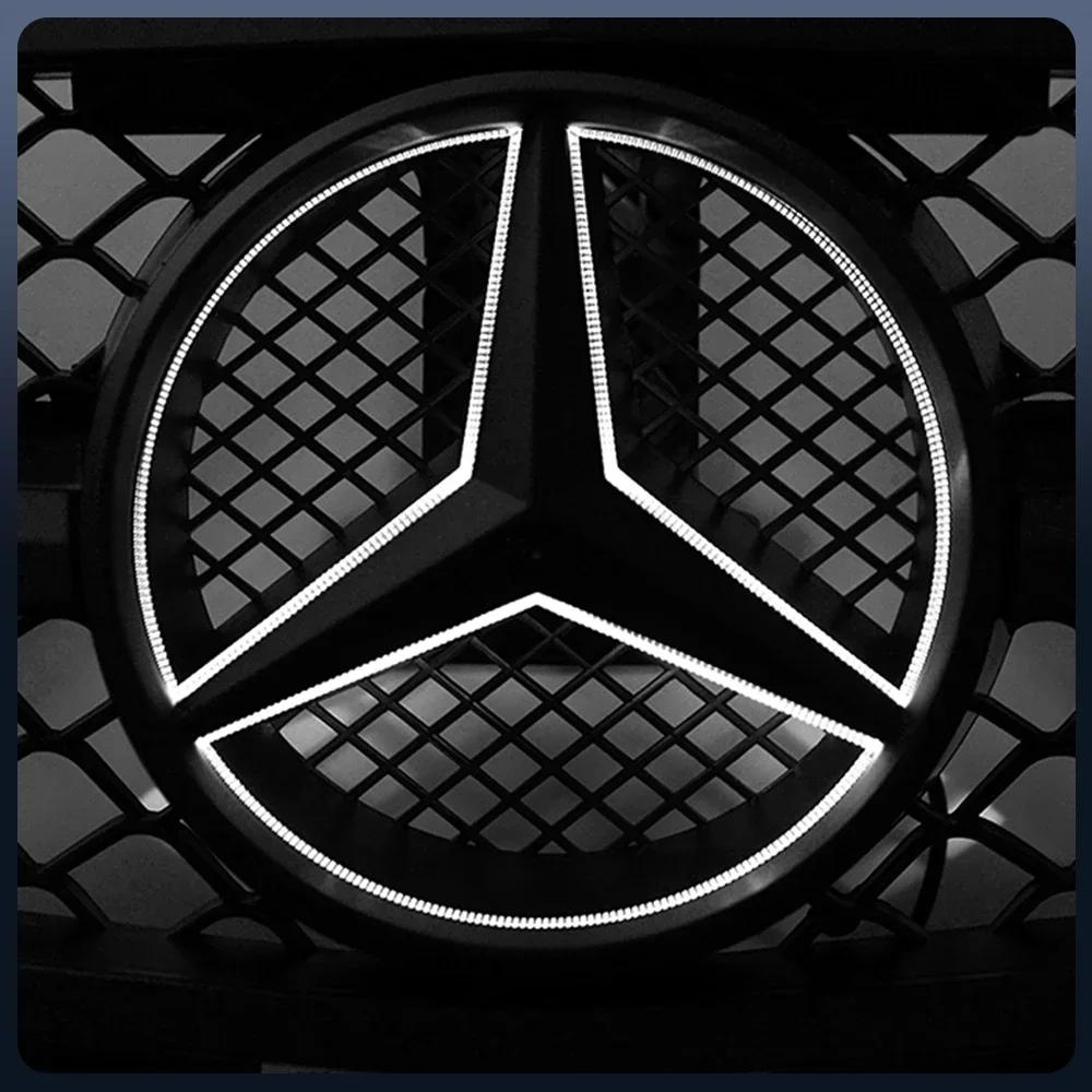 2025 Heiß Für Mercedes Benz Für Mercedes Benz OE LED Emblem Licht Auto Silber Und Schwarz Frontgrill Beleuchtetes Logo Stern Abzeichen B