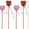 10pcs Reusable Glitter Hearts Stick Foam Flower Bouquet Red Heart Branch DIY Vase Pick Stick Wedding Accessory