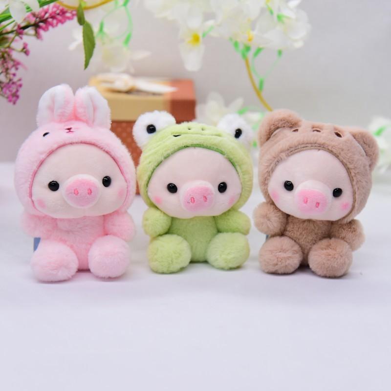 Cute Transforming Pig Plush Keychain Adorable Stuffed Animal Bag Charm For Kids